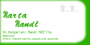 marta mandl business card